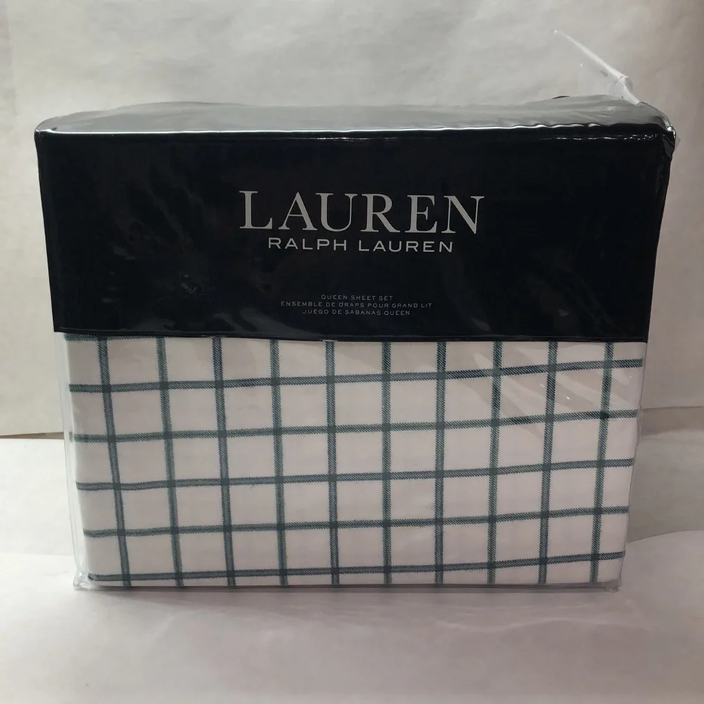 Lauren Ralph Lauren Millerton Plaid Flannel Queen Sheet 4 Piece Set